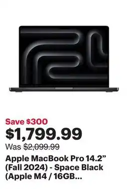 Best Buy Apple MacBook Pro 14.2 (Fall 2024) - Space Black (Apple M4 / 16GB RAM / 512GB SSD) - English offer