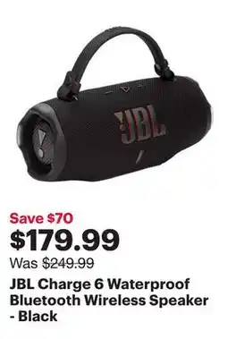 Best Buy JBL Charge 6 Waterproof Bluetooth Wireless Speaker - Black offer