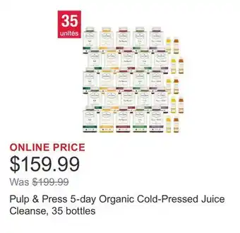 Costco Pulp & Press 5-day Organic Cold-Pressed Juice Cleanse, 35 bottles offer