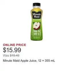 Costco Minute Maid Apple Juice, 12 × 355 mL offer