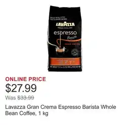 Costco Lavazza Gran Crema Espresso Barista Whole Bean Coffee, 1 kg offer