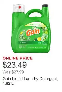 Costco Gain Liquid Laundry Detergent, 4.82 L offer
