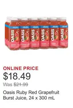 Costco Oasis Ruby Red Grapefruit Burst Juice, 24 x 300 mL offer