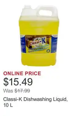 Costco Classi-K Dishwashing Liquid, 10 L offer