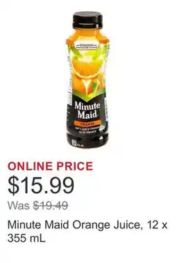Costco Minute Maid Orange Juice, 12 x 355 mL offer