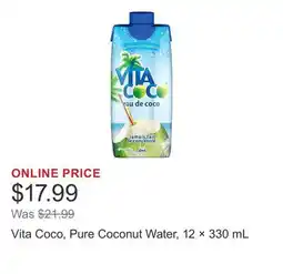 Costco Vita Coco, Pure Coconut Water, 12 × 330 mL offer