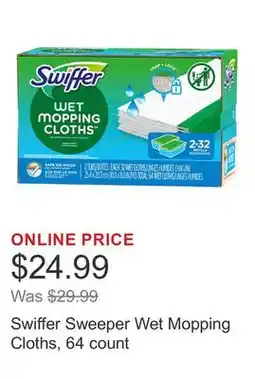 Costco Swiffer Sweeper Wet Mopping Cloths, 64 count offer