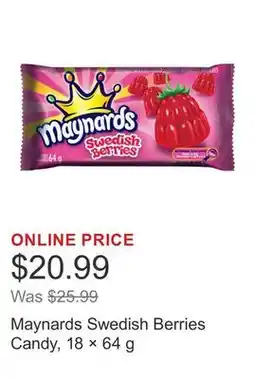 Costco Maynards Swedish Berries Candy, 18 × 64 g offer