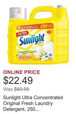 Costco Sunlight Ultra Concentrated Original Fresh Laundry Detergent, 250 Loads offer