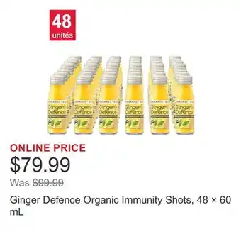 Costco Ginger Defence Organic Immunity Shots, 48 × 60 mL offer