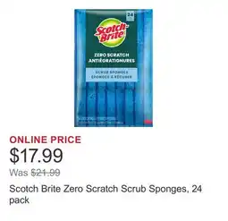 Costco Scotch Brite Zero Scratch Scrub Sponges, 24 pack offer
