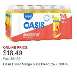 Costco Oasis Exotic Mango Juice Blend, 24 × 300 mL offer