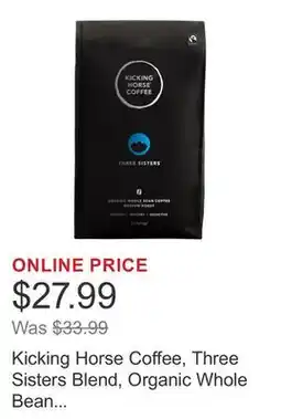 Costco Kicking Horse Coffee, Three Sisters Blend, Organic Whole Bean Coffee, Medium Roast, 1kg offer