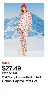 Old Navy Old Navy Maternity Printed Flannel Pajama Pant Set offer