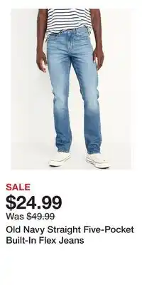 Old Navy Old Navy Straight Five-Pocket Built-In Flex Jeans offer