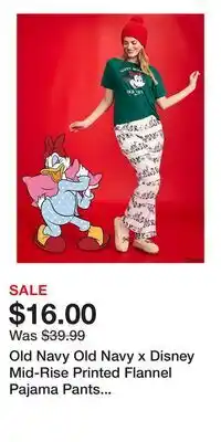 Old Navy Old Navy Old Navy x Disney Mid-Rise Printed Flannel Pajama Pants for Women offer