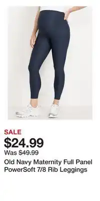 Old Navy Old Navy Maternity Full Panel PowerSoft 7/8 Rib Leggings offer