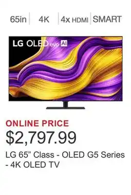 Costco LG 65 Class - OLED G5 Series - 4K OLED TV offer