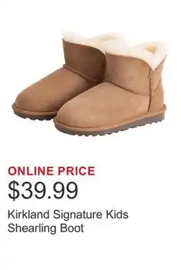 Costco Kirkland Signature Kids Shearling Boot offer