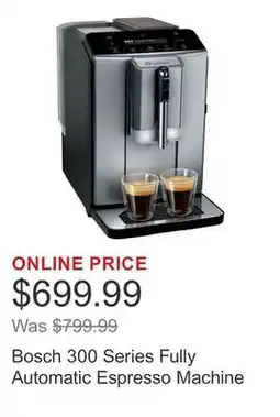 Costco Bosch 300 Series Fully Automatic Espresso Machine offer