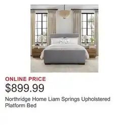 Costco Northridge Home Liam Springs Upholstered Platform Bed offer