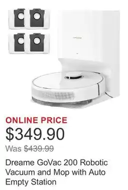 Costco Dreame GoVac 200 Robotic Vacuum and Mop with Auto Empty Station offer