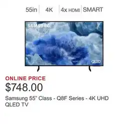 Costco Samsung 55 Class - Q8F Series - 4K UHD QLED TV offer