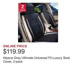 Costco Alpena Grey Ultimate Universal Fit Luxury Seat Cover, 2-pack offer