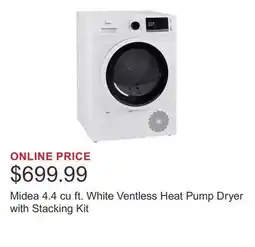 Costco Midea 4.4 cu ft. White Ventless Heat Pump Dryer with Stacking Kit offer