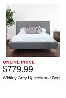 Costco Whitley Grey Upholstered Bed offer
