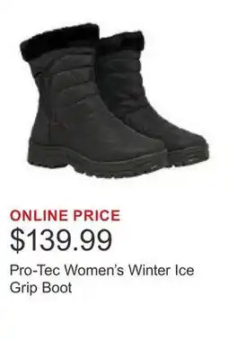 Costco Pro-Tec Women's Winter Ice Grip Boot offer