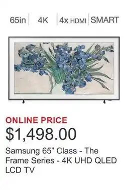 Costco Samsung 65 Class - The Frame Series - 4K UHD QLED LCD TV offer