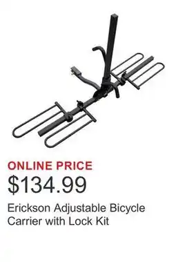 Costco Erickson Adjustable Bicycle Carrier with Lock Kit offer