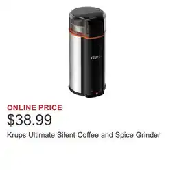 Costco Krups Ultimate Silent Coffee and Spice Grinder offer