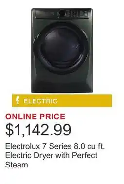 Costco Electrolux 7 Series 8.0 cu ft. Electric Dryer with Perfect Steam offer