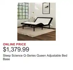 Costco Sleep Science Q-Series Queen Adjustable Bed Base offer