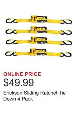 Costco Erickson Sliding Ratchet Tie Down 4 Pack offer