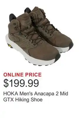 Costco HOKA Men's Anacapa 2 Mid GTX Hiking Shoe offer