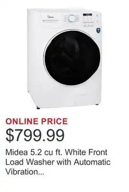 Costco Midea 5.2 cu ft. White Front Load Washer with Automatic Vibration Reduction offer