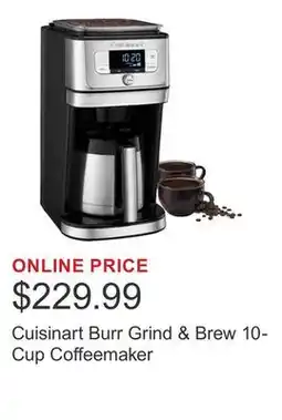 Costco Cuisinart Burr Grind & Brew 10-Cup Coffeemaker offer