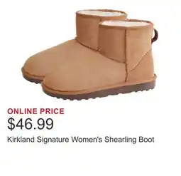 Costco Kirkland Signature Women's Shearling Boot offer
