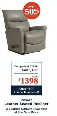 La Z Boy Rowan Leather Seated Recliner offer