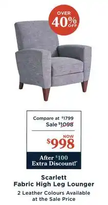 La Z Boy Scarlett Fabric High Leg Lounger offer