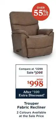 La Z Boy Trouper Fabric Recliner offer