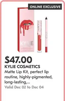 Shoppers Drug Mart Matte Lip Kit, perfect lip routine, highly-pigmented, long-lasting, smudge-resistant, vegan offer