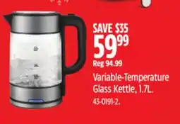 Canadian Tire PADERNO Variable-Temperature Glass Kettle offer