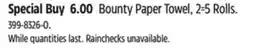 Canadian Tire Bounty Paper Towel offer