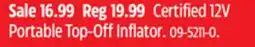 Canadian Tire Certified 12V Portable Top-Off Inflator offer