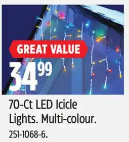 Canadian Tire 70-Ct LED Icicle Lights. Multi-colour offer