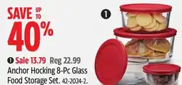 Canadian Tire Anchor Hocking 8-Pc Glass Food Storage Set offer